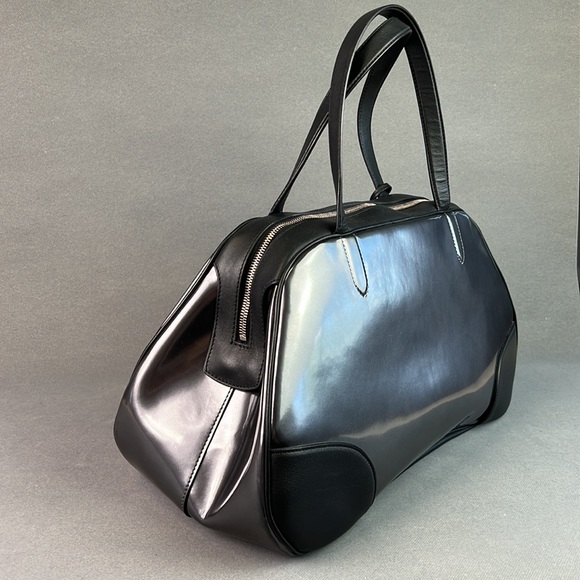 Marc jacobs top hanle leather bowling bag mirror finish 2012 runway collection - Picture 6 of 16